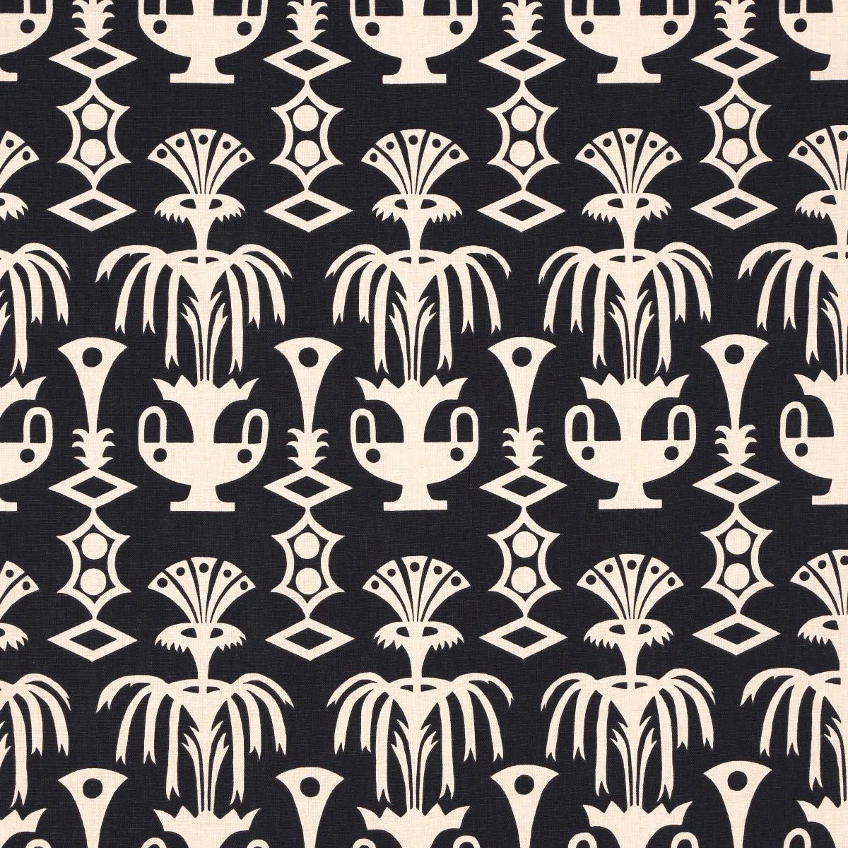 Schumacher 181502 Fountain Grass Black fabric swatch