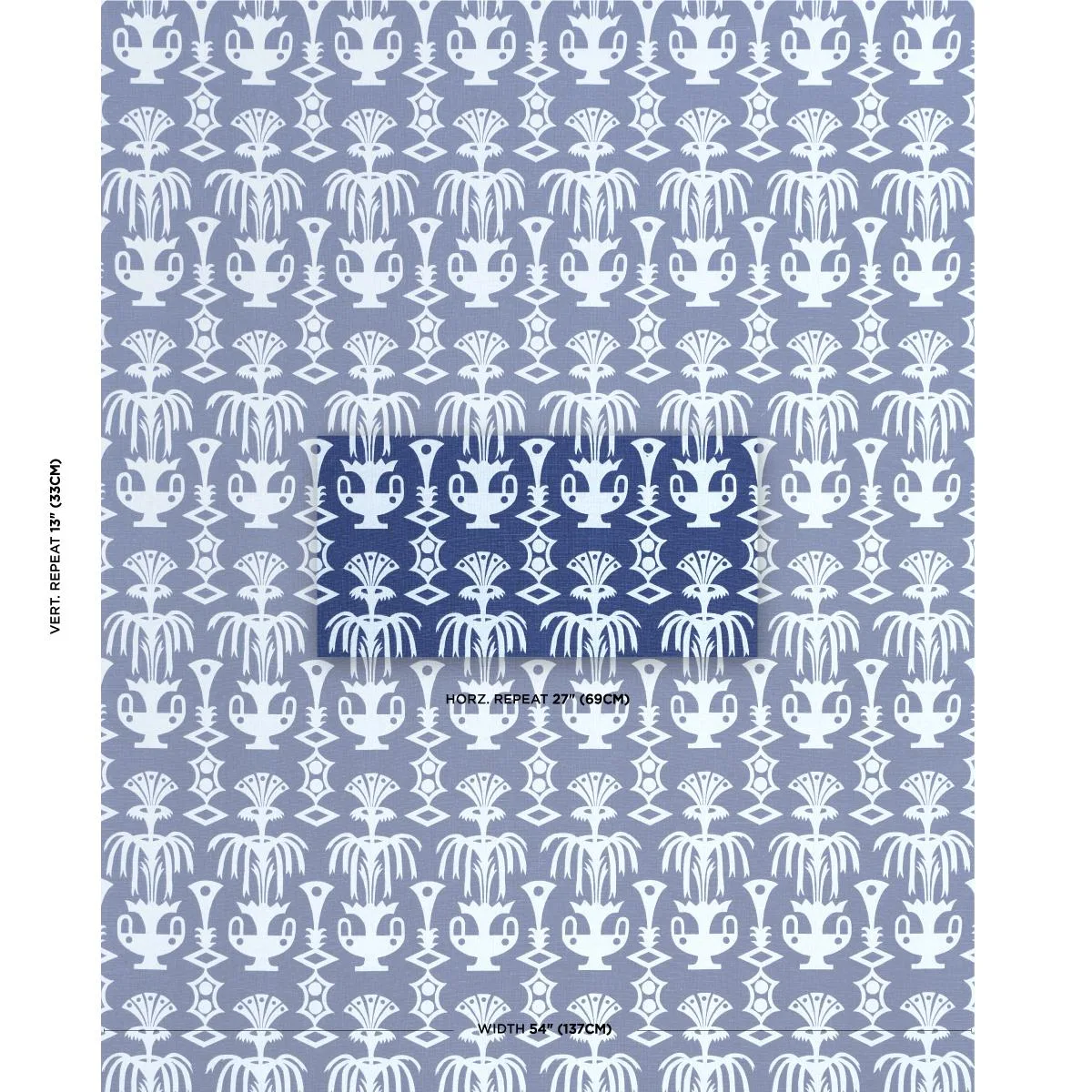 Schumacher 181501 Fountain Grass Blues fabric swatch