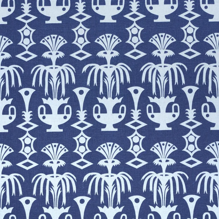 Schumacher 181501 Fountain Grass Blues fabric swatch