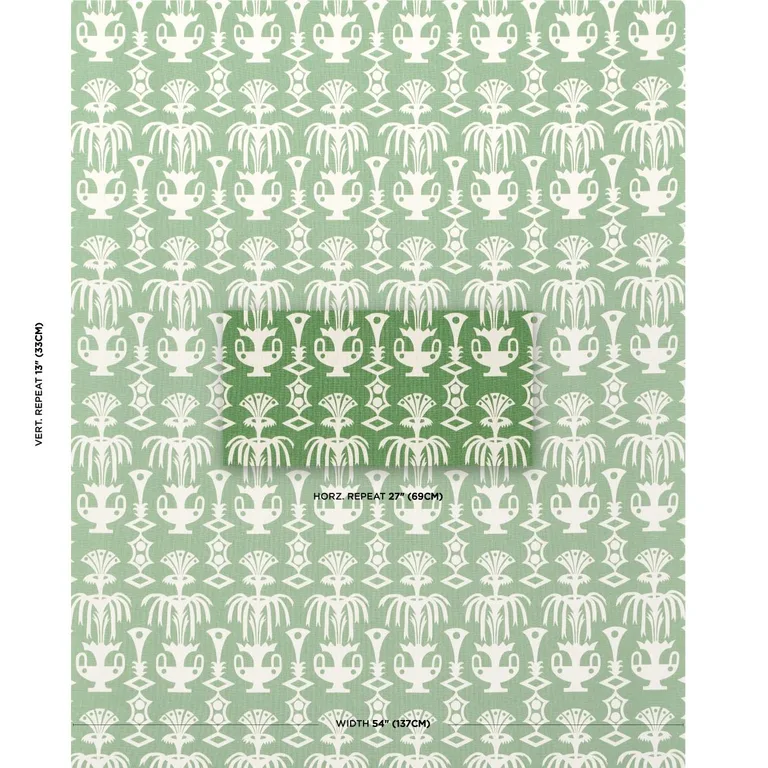 Schumacher 181500 Fountain Grass Green fabric swatch