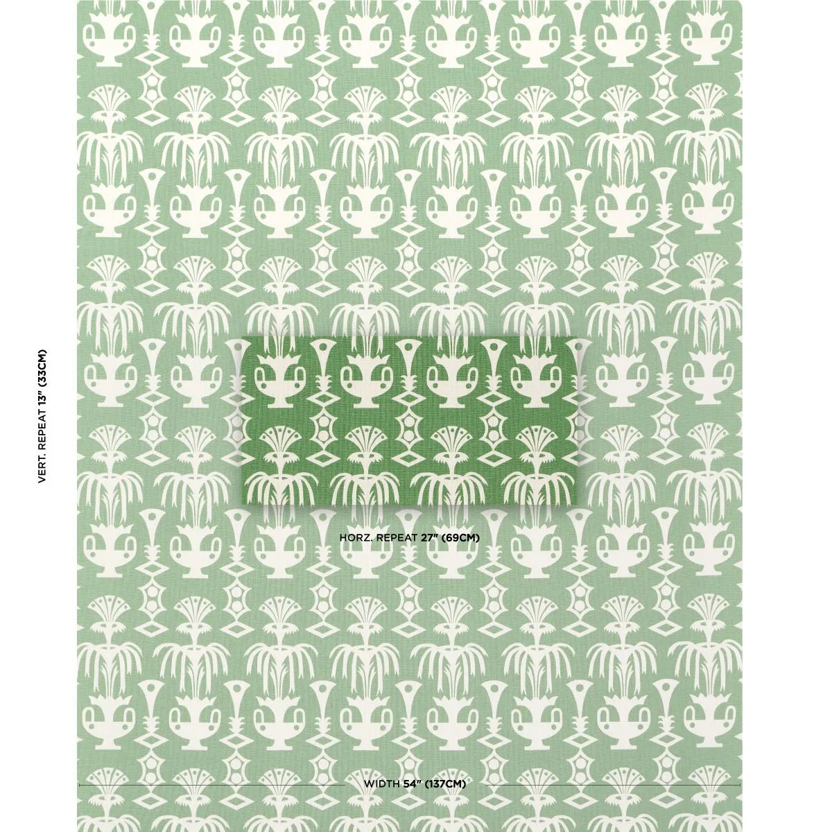 Schumacher 181500 Fountain Grass Green fabric swatch