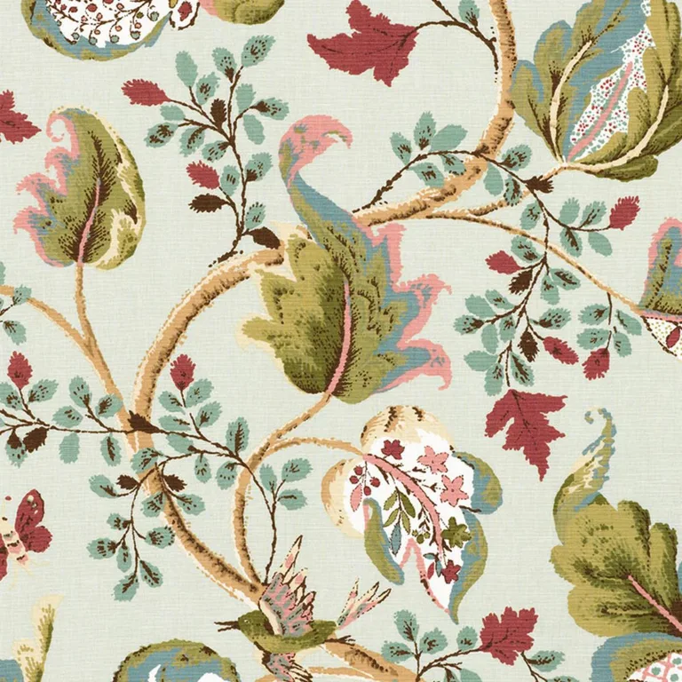 Schumacher 2639645 Fox Hollow Robin's Egg fabric swatch