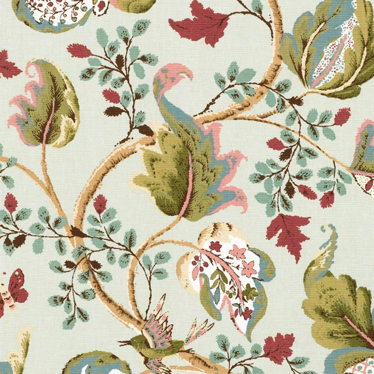 Schumacher 2639645 Fox Hollow Robin's Egg fabric swatch