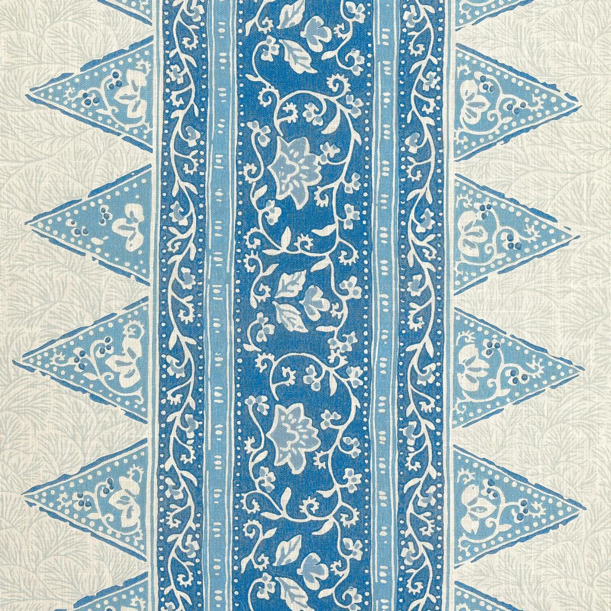 Schumacher 180721 Foxglove Indoor/Outdoor Indigo fabric swatch