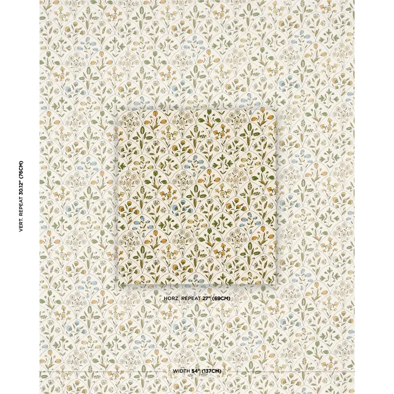 Schumacher 182161 Frances Floral Indoor/Outdoor Document fabric swatch