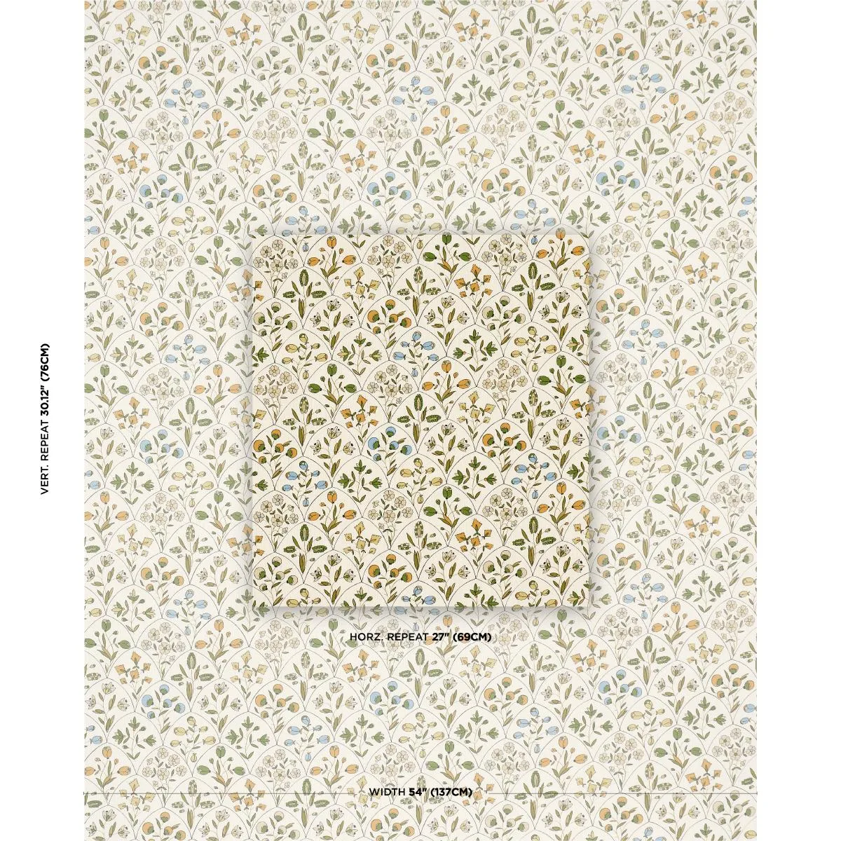 Schumacher 182161 Frances Floral Indoor/Outdoor Document fabric swatch
