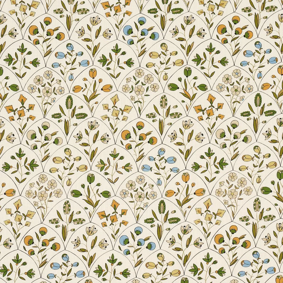 Schumacher 182161 Frances Floral Indoor/Outdoor Document fabric swatch