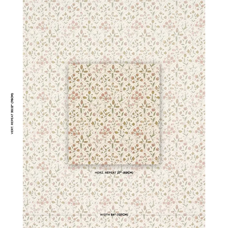Schumacher 182162 Frances Floral Indoor/Outdoor Petal fabric swatch