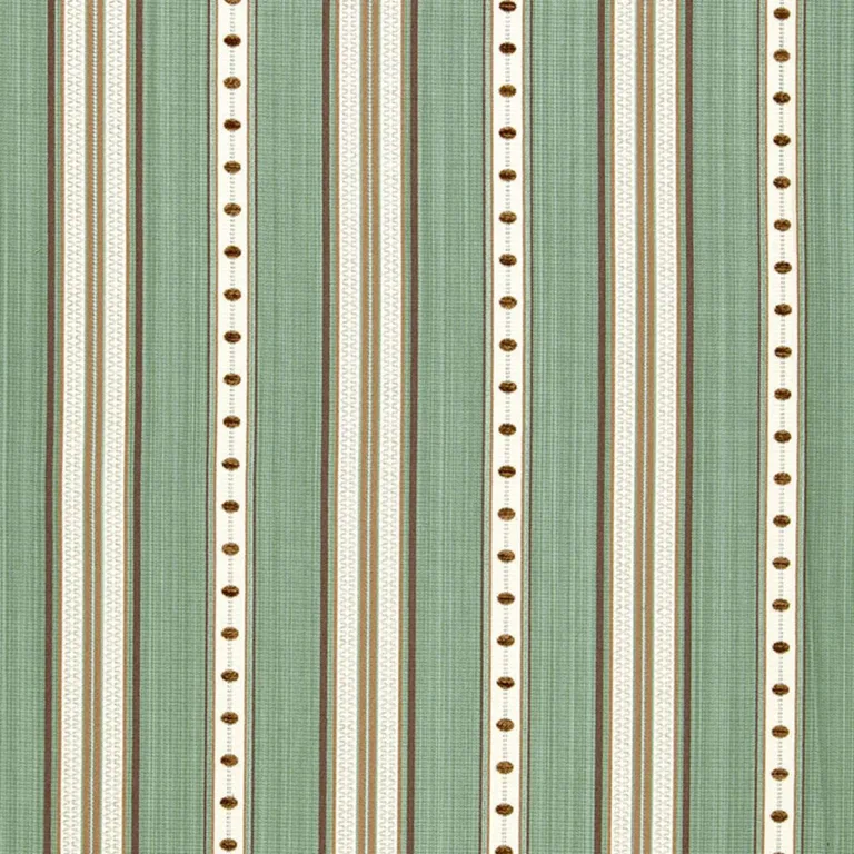Schumacher 64753 Francesca Stripe Aqua fabric swatch