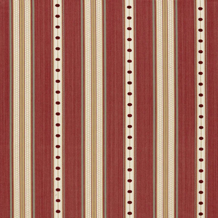 Schumacher 64752 Francesca Stripe Rouge fabric swatch