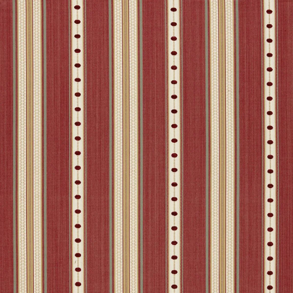Schumacher 64752 Francesca Stripe Rouge fabric swatch