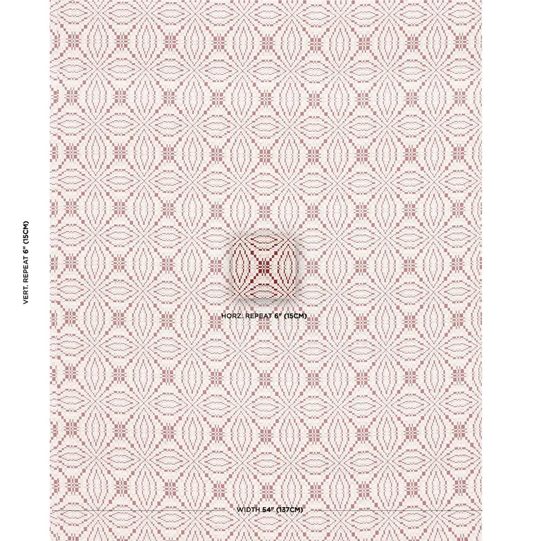 Schumacher 82912 Francestown Coverlet Crimson fabric swatch