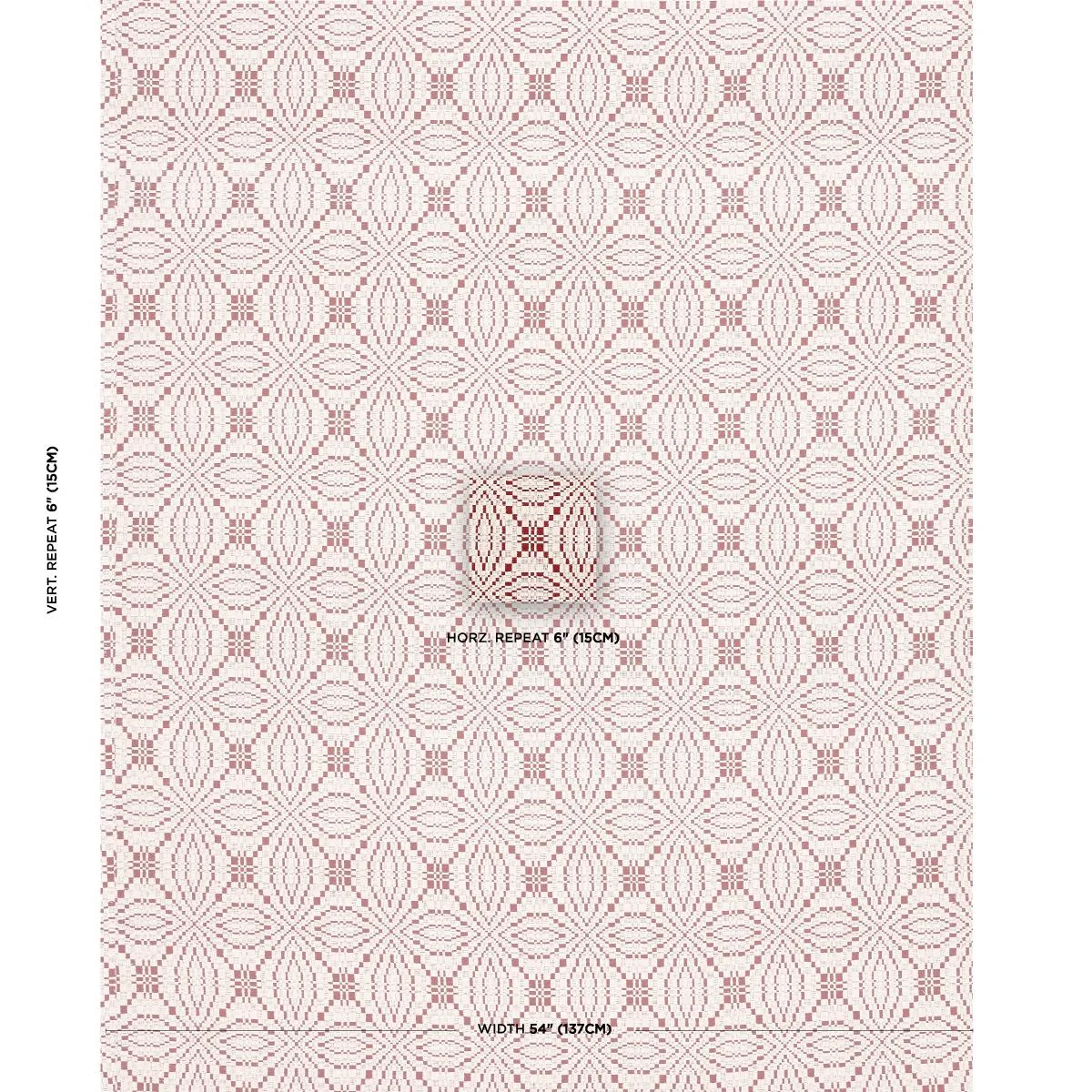 Schumacher 82912 Francestown Coverlet Crimson fabric swatch
