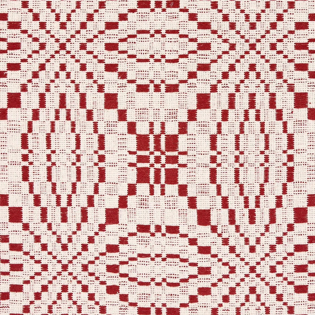 Schumacher 82912 Francestown Coverlet Crimson fabric swatch
