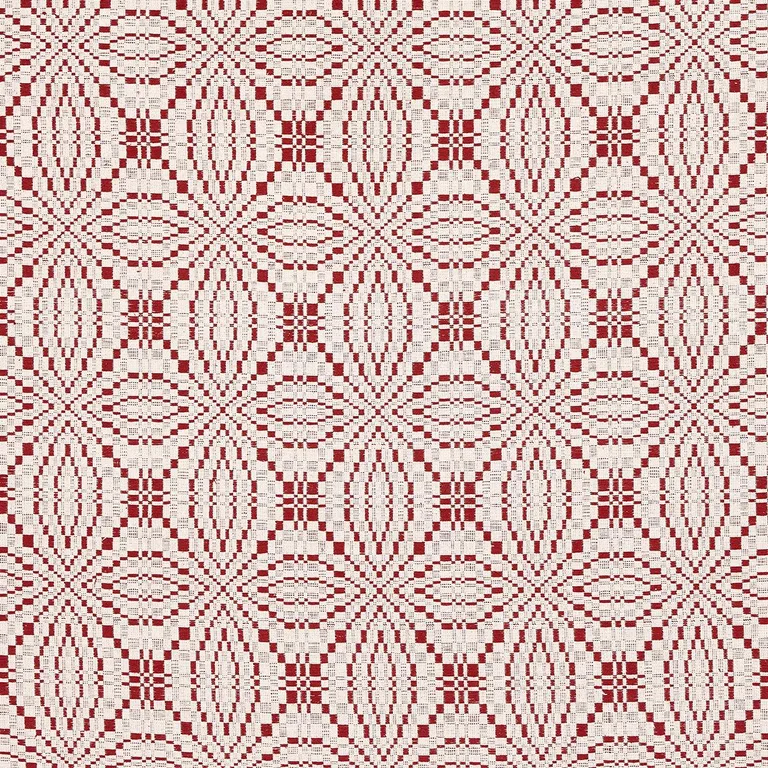 Schumacher 82912 Francestown Coverlet Crimson fabric swatch