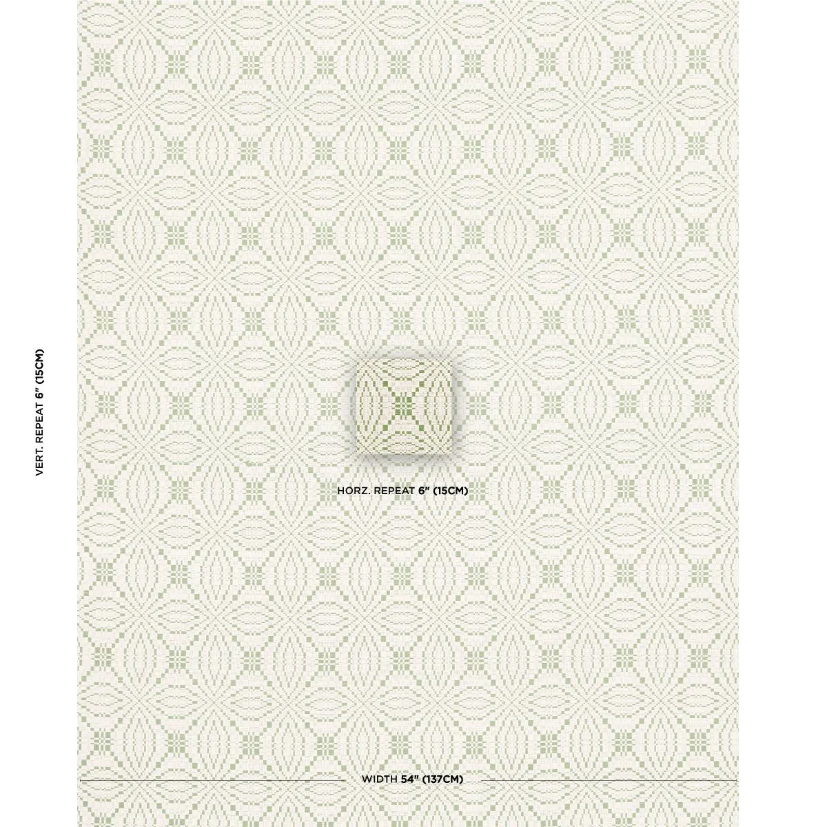 Schumacher 82910 Francestown Coverlet Leaf fabric swatch