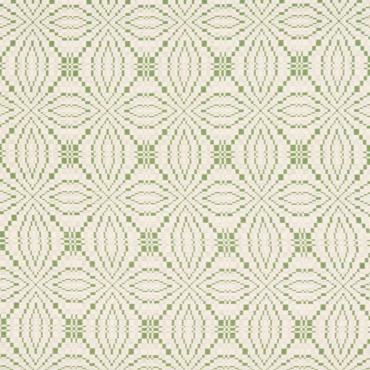 Schumacher 82910 Francestown Coverlet Leaf fabric swatch