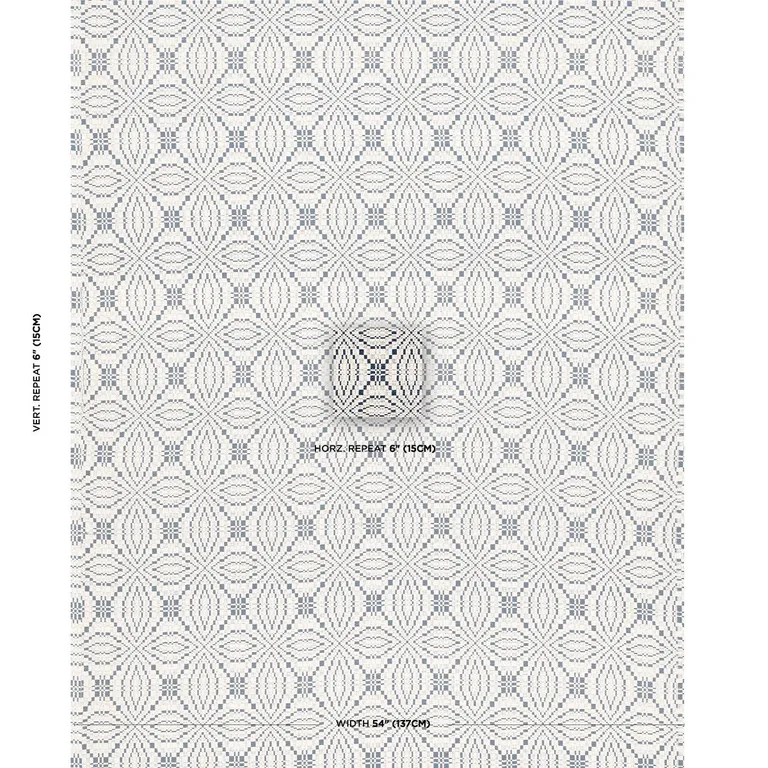 Schumacher 82911 Francestown Coverlet Navy fabric swatch
