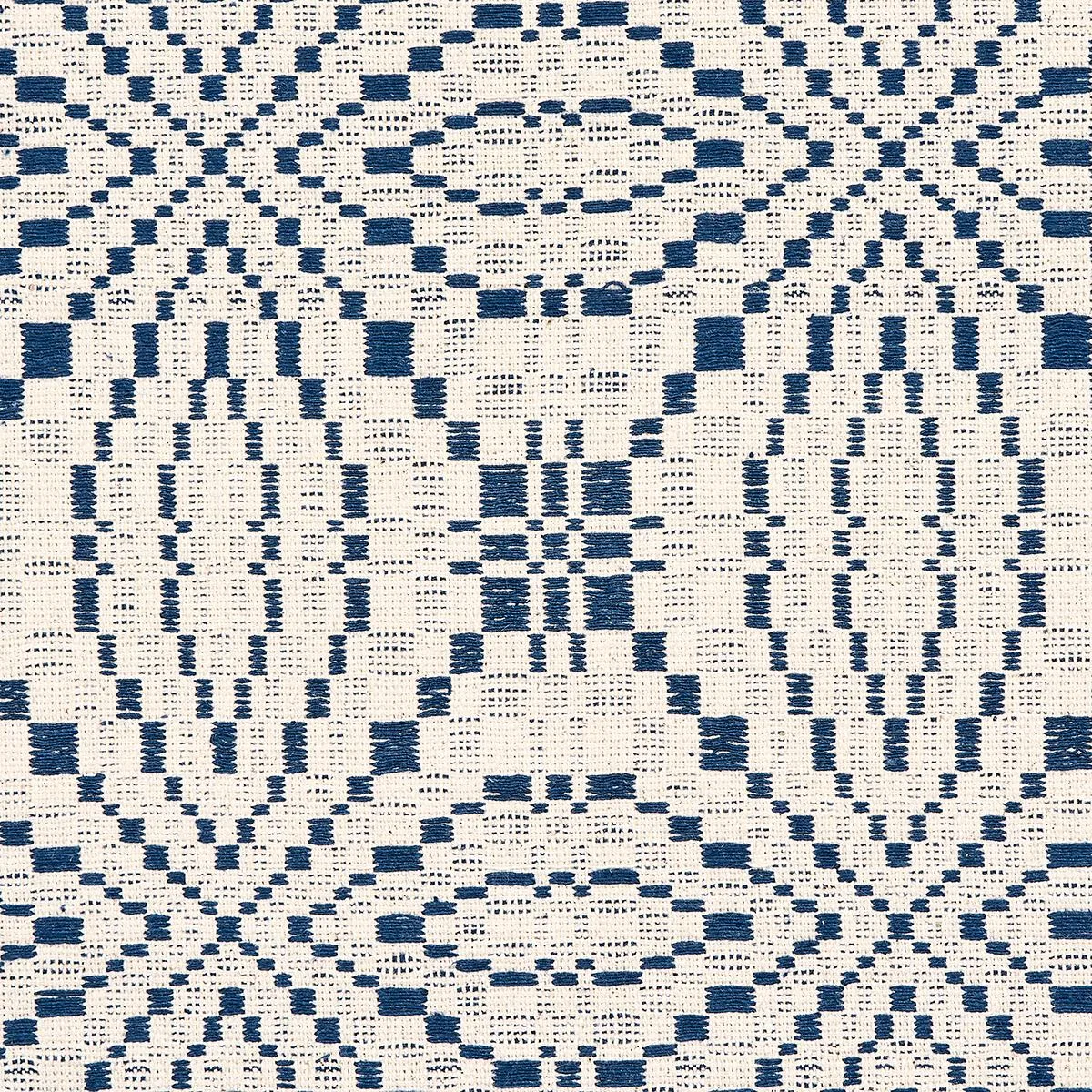 Schumacher 82911 Francestown Coverlet Navy fabric swatch