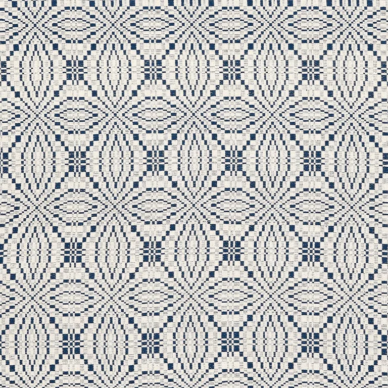 Schumacher 82911 Francestown Coverlet Navy fabric swatch
