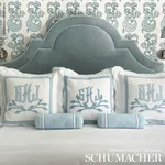 Schumacher 75082 Franco Linen-Blend Chenille Sky fabric swatch