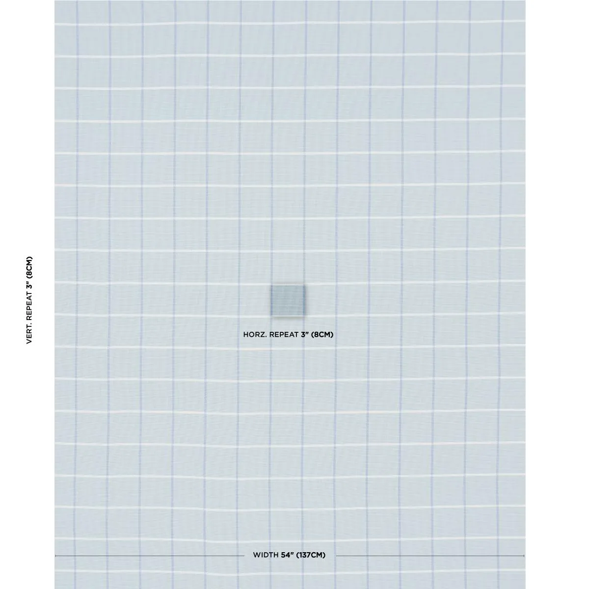 Schumacher 83782 Frannie Windowpane China Blue fabric swatch