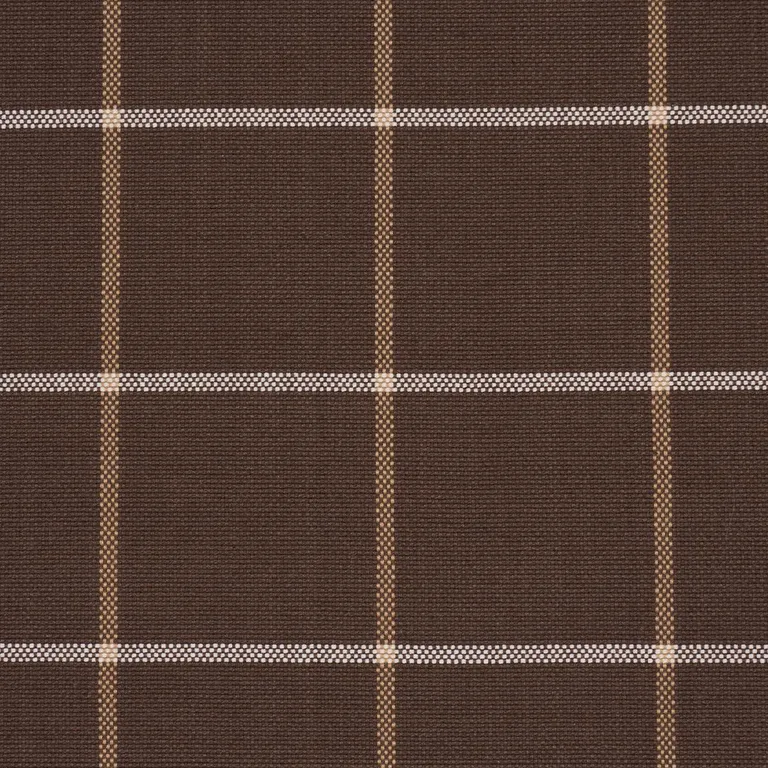Schumacher 83788 Frannie Windowpane Chocolate fabric swatch