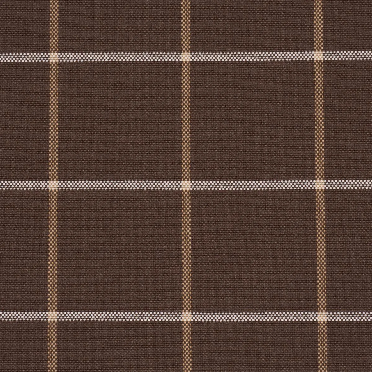 Schumacher 83788 Frannie Windowpane Chocolate fabric swatch