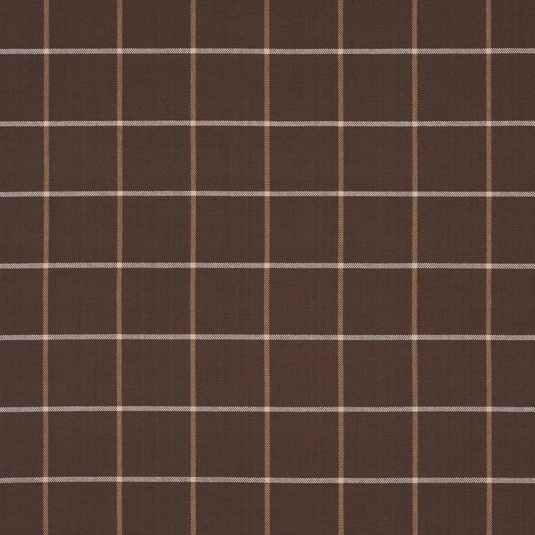 Schumacher 83788 Frannie Windowpane Chocolate fabric swatch
