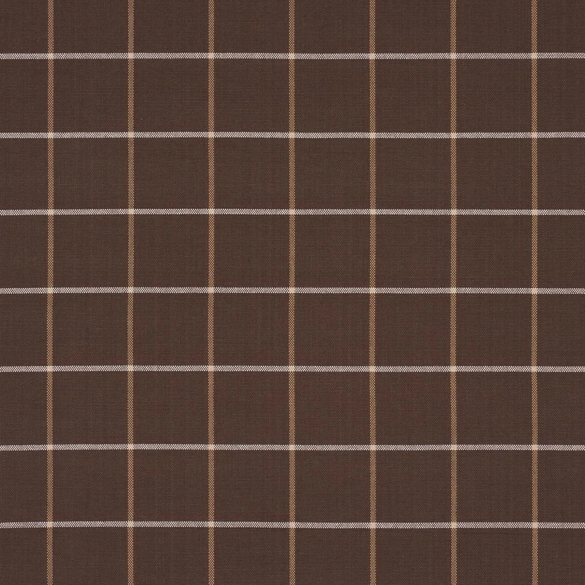 Schumacher 83788 Frannie Windowpane Chocolate fabric swatch