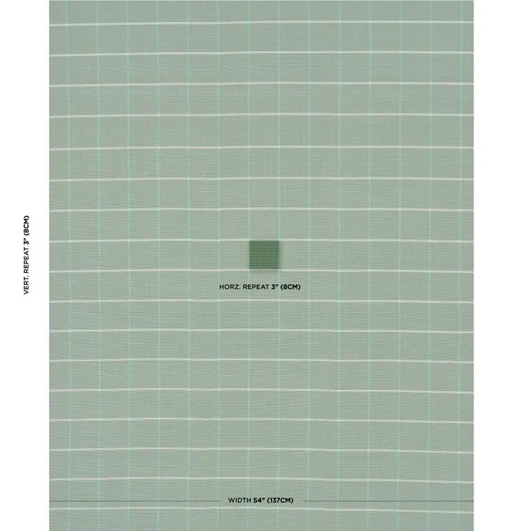 Schumacher 83783 Frannie Windowpane Green fabric swatch