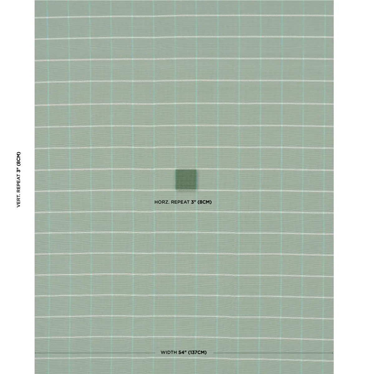 Schumacher 83783 Frannie Windowpane Green fabric swatch