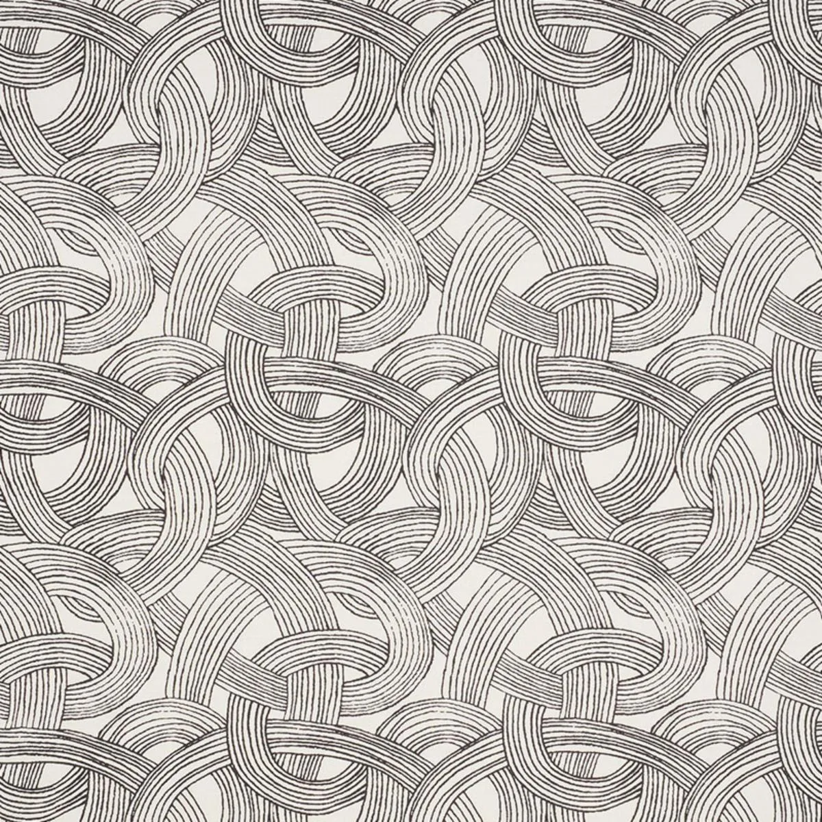Schumacher 178711 Freeform Black fabric swatch