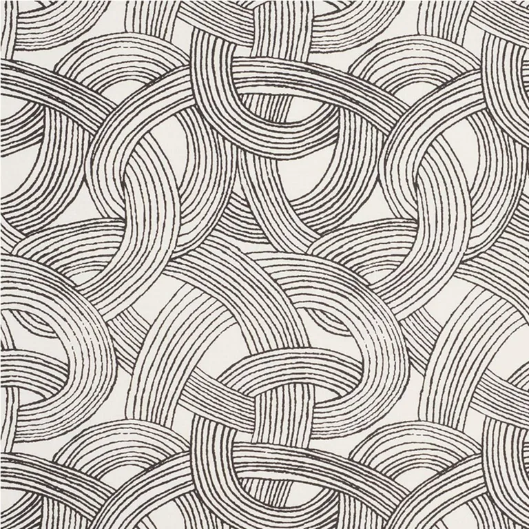 Schumacher 178711 Freeform Black fabric swatch