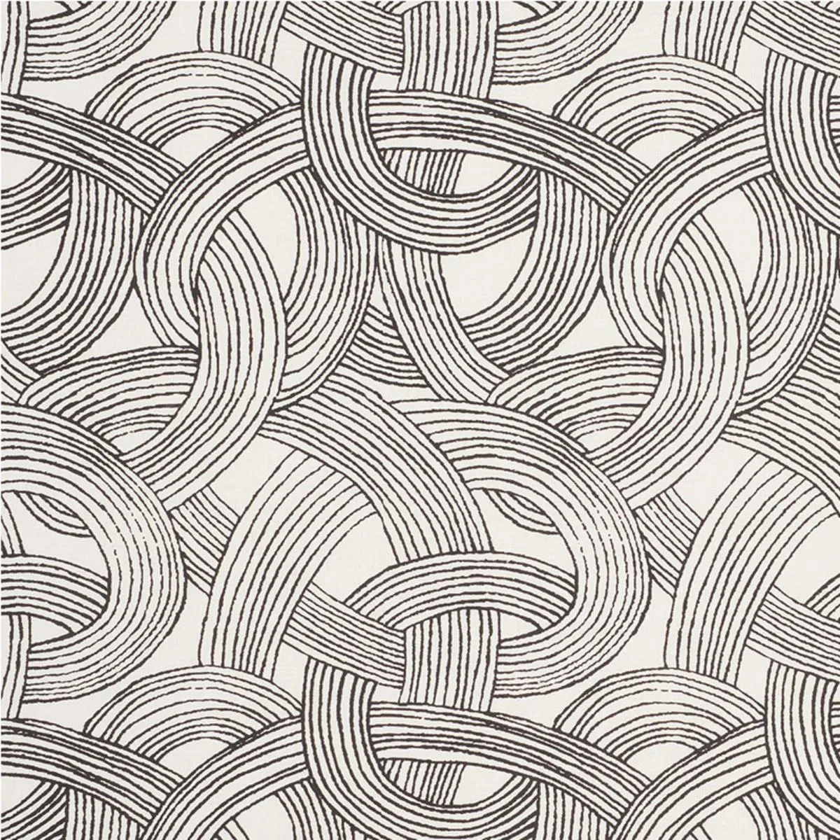 Schumacher 178711 Freeform Black fabric swatch