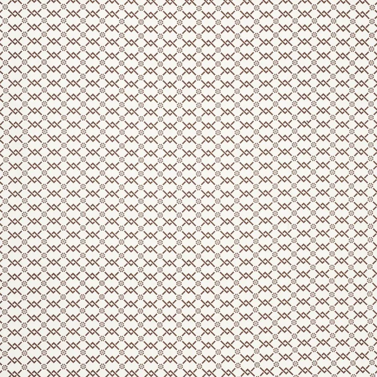 Schumacher 178312 Fretwork Flower Chestnut fabric swatch