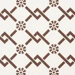 Schumacher 178312 Fretwork Flower Chestnut fabric swatch