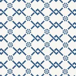 Schumacher 178310 Fretwork Flower Pacific fabric swatch