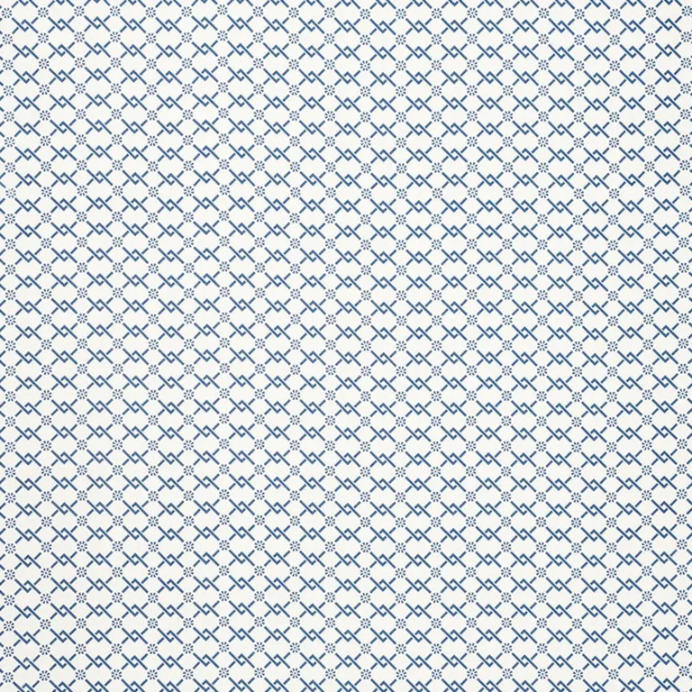 Schumacher 178310 Fretwork Flower Pacific fabric swatch