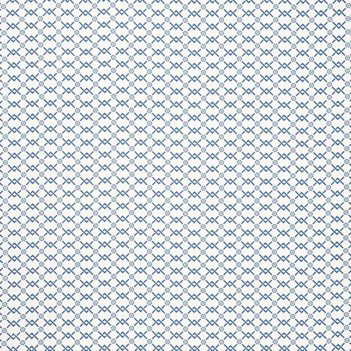 Schumacher 178310 Fretwork Flower Pacific fabric swatch