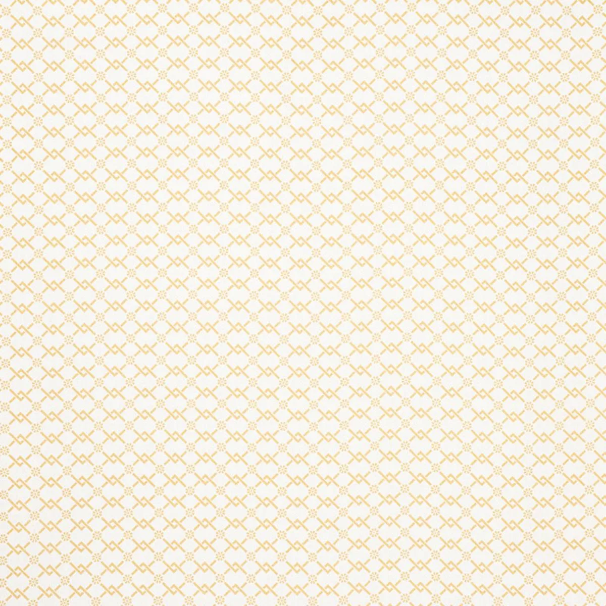 Schumacher 178311 Fretwork Flower Saffron fabric swatch