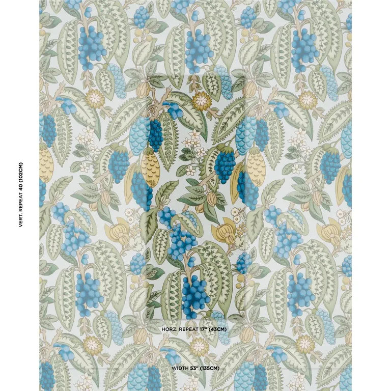 Schumacher 182481 Fruits De Saison Kiwi fabric swatch