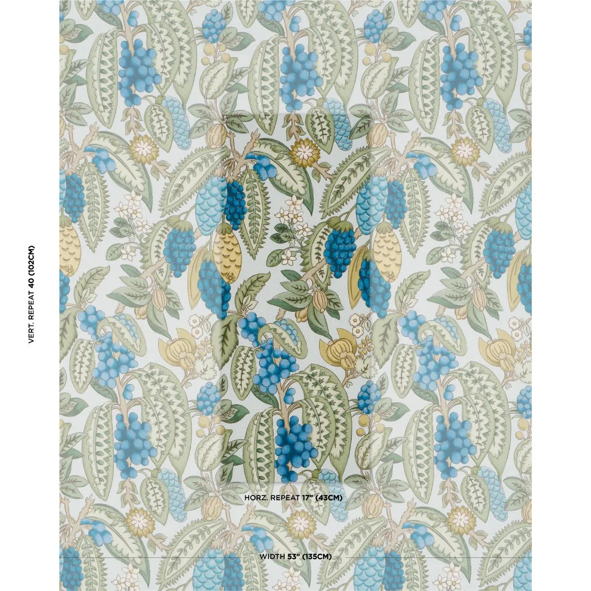Schumacher 182481 Fruits De Saison Kiwi fabric swatch