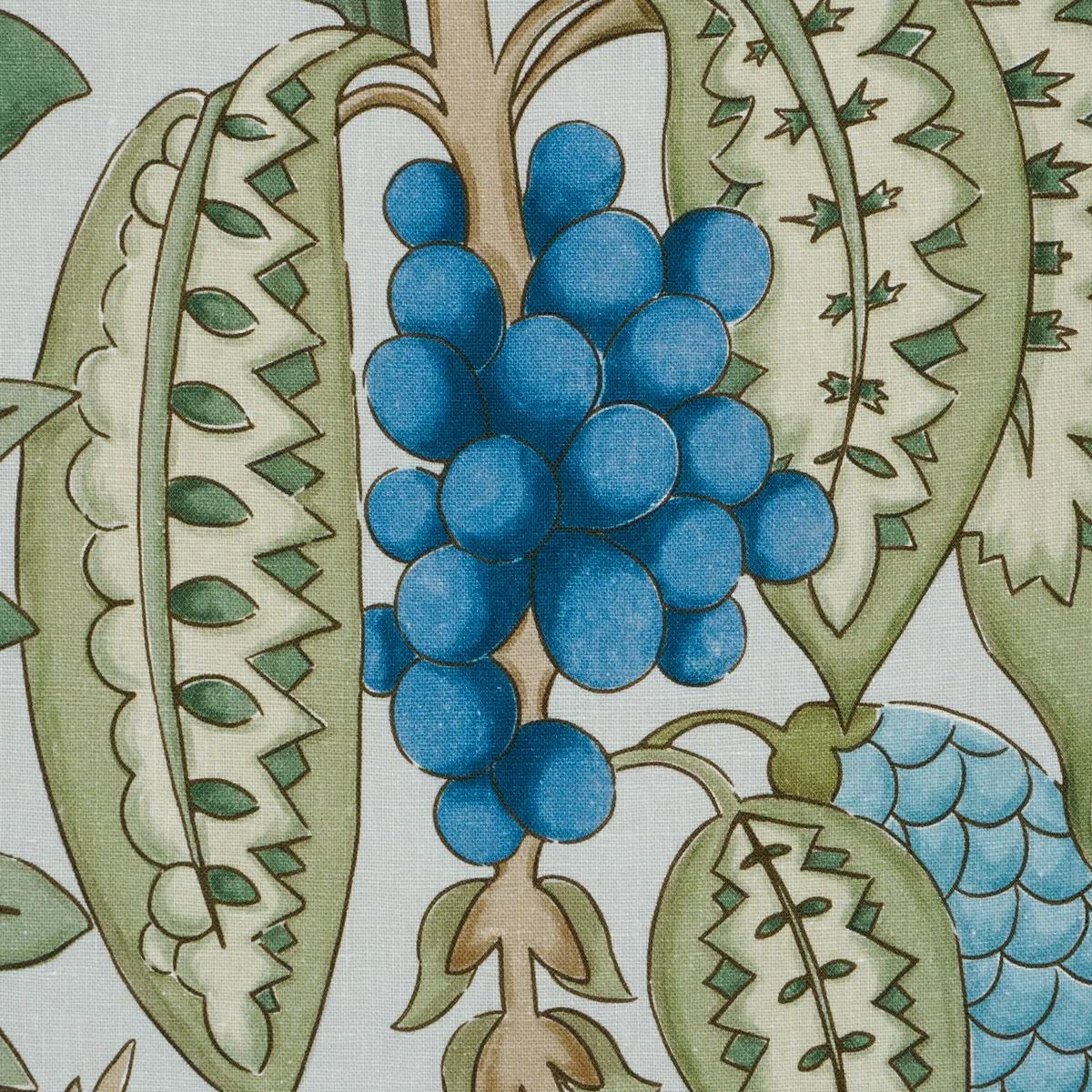 Schumacher 182481 Fruits De Saison Kiwi fabric swatch