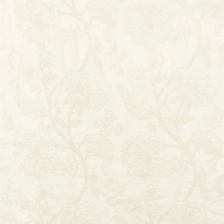 Schumacher 70811 Full Bloom Embroidery Cream fabric swatch