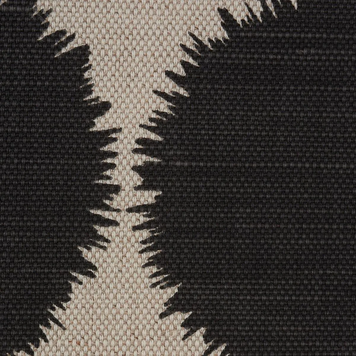 Schumacher 177095 Fuzz Black & Natural fabric swatch