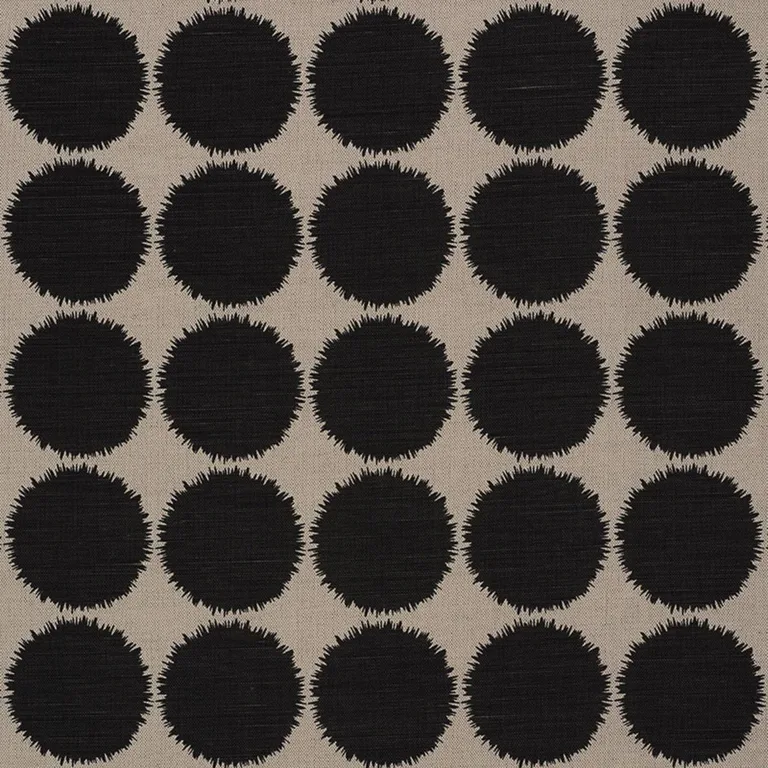 Schumacher 177095 Fuzz Black & Natural fabric swatch