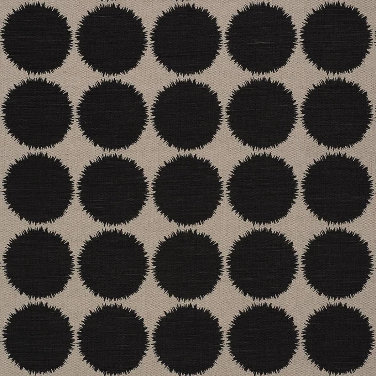 Schumacher 177095 Fuzz Black & Natural fabric swatch
