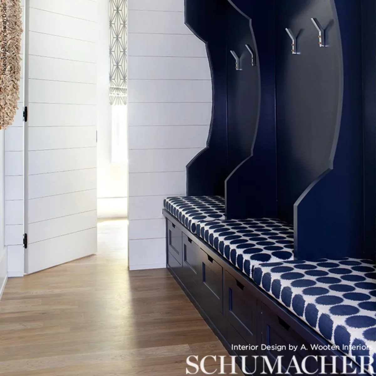 Schumacher 177090 Fuzz Navy fabric swatch