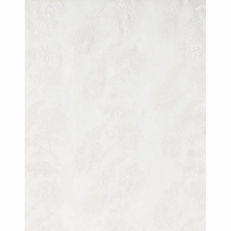 Schumacher 67700 Gabriella Embroidered Sheer Ivory fabric swatch